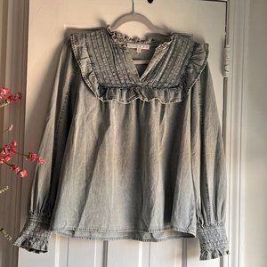 KARLEE Denim Long Sleeve Blouse